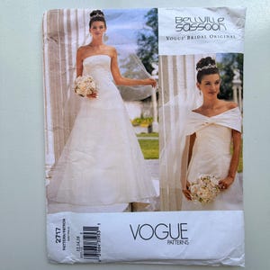 May include: A Vogue Bridal Original pattern featuring two bridal gown designs. The cover shows a strapless gown and an off-the-shoulder gown, both in white. The pattern number is 2717, with sizes 12, 14, and 16. The brand name "Bellville Sassoon" is visible.
