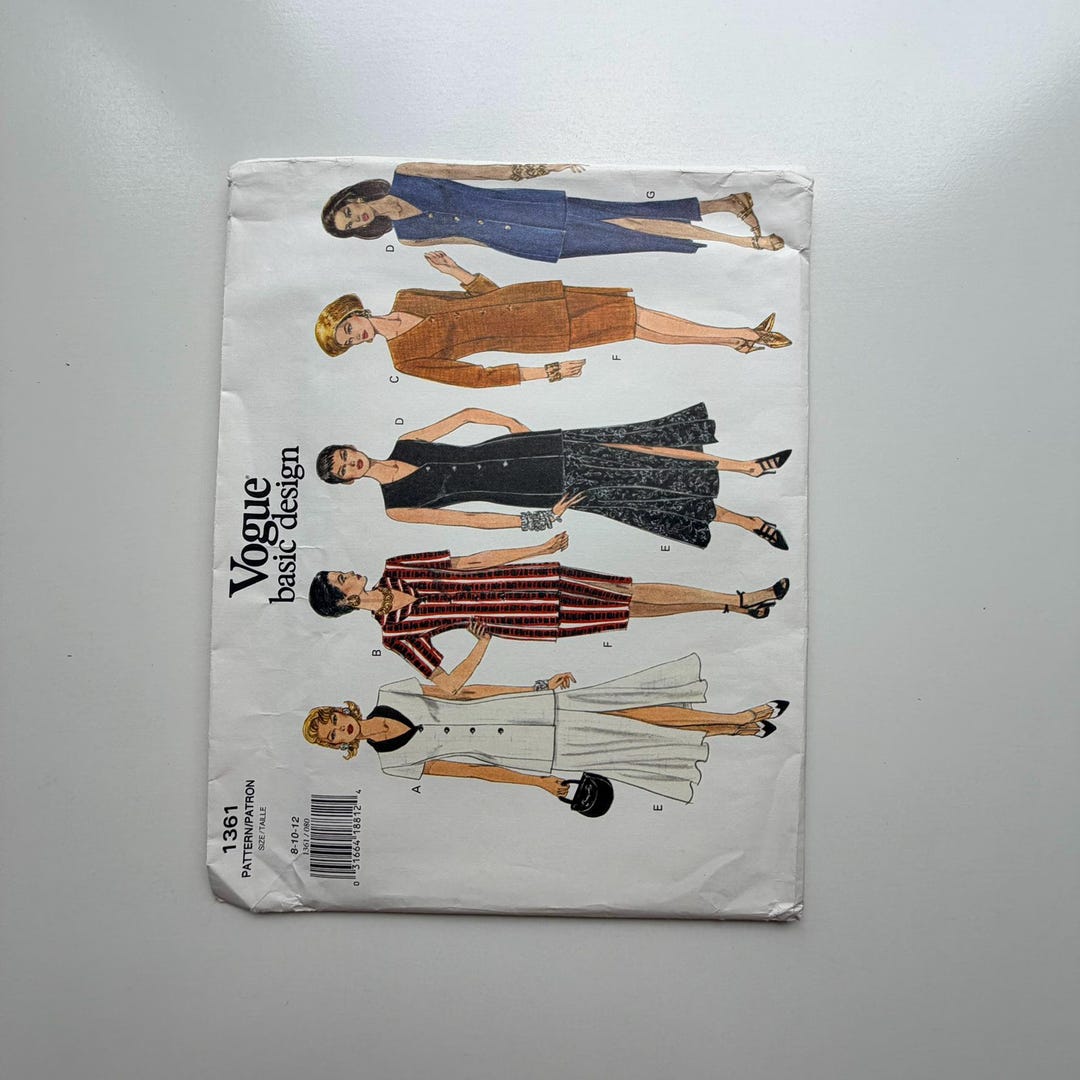1994 Vogue 1361 Sewing Pattern – Top & Skirt (sizes 8–12) – Uncut and ...