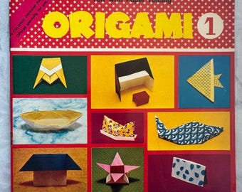 1977 Origami 1 – Diversión con el plegado de papel (Librito) – Froebel-kan Japón – Artesanía vintage