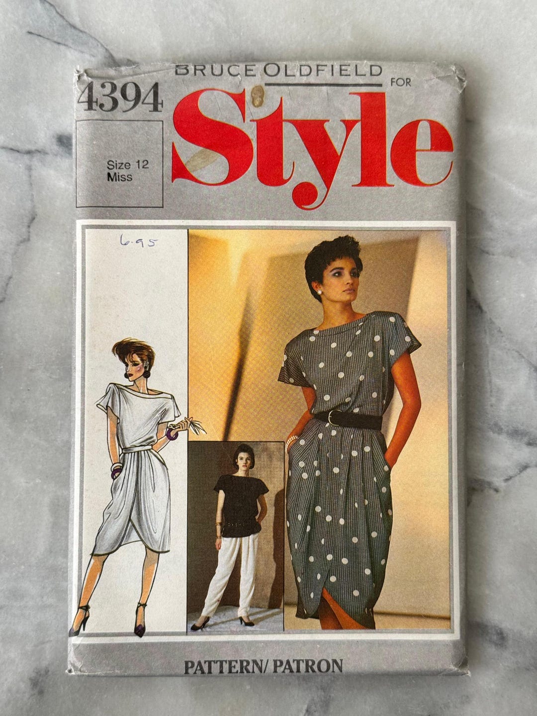 1986 Style 4394 Sewing Pattern - Bruce Oldfield Misses’ Dress, Top ...