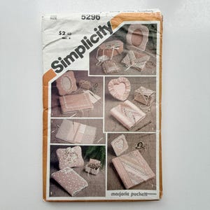 1983 Simplicity 5296 Sewing Pattern – Desk and Dresser Accessories – One Size – Uncut and Factory Folded