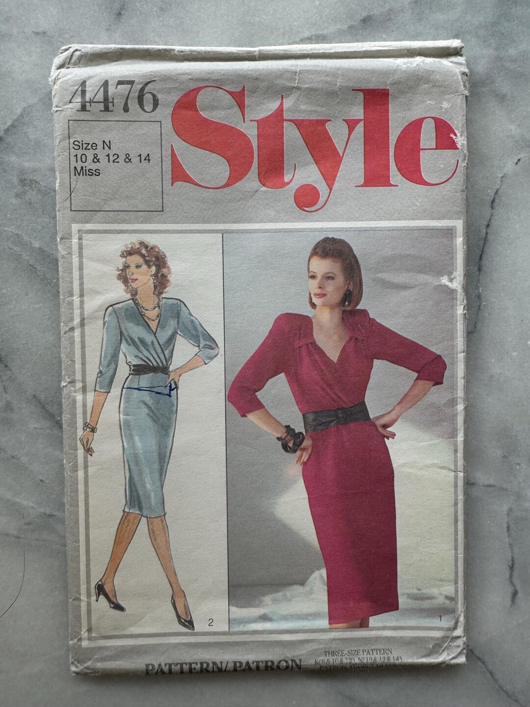 1985 Style 4476 Sewing Pattern - Dress (sizes 10, 12, 14) - Vintage ...