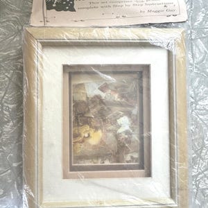 1995 Vintage Paper Tole Kit – Teddy Bear & Girl by Maggie Gay – Framed 3D Artwork – 20cm x 25cm (8" x 10")- Made in Australia