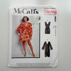 2021 McCalls M8021 Sewing Pattern – Wrap Dress (Sizes 8–22) – Uncut and Factory Folded