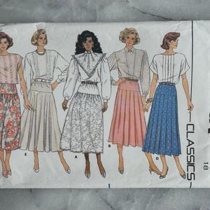 May include: Vintage Butterick Classics sewing pattern showing five women's fashion designs. The designs include blouses, skirts, and dresses. The pattern envelope is white with the Butterick logo and pattern number 3774.