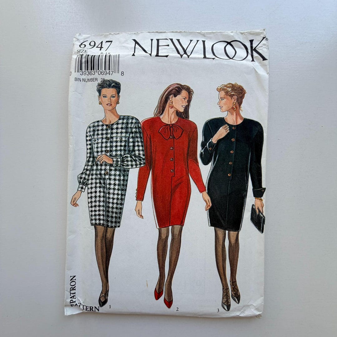 1991 New Look 6947 Sewing Pattern – Misses Dress (sizes 8–18) – Uncut ...