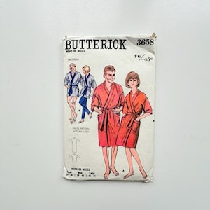 1970 Butterick Schnittmuster 3658 - Herren- oder Damenmantel in zwei Längen (Größen 38-40 M) - SCHNITT und KOMPLETT
