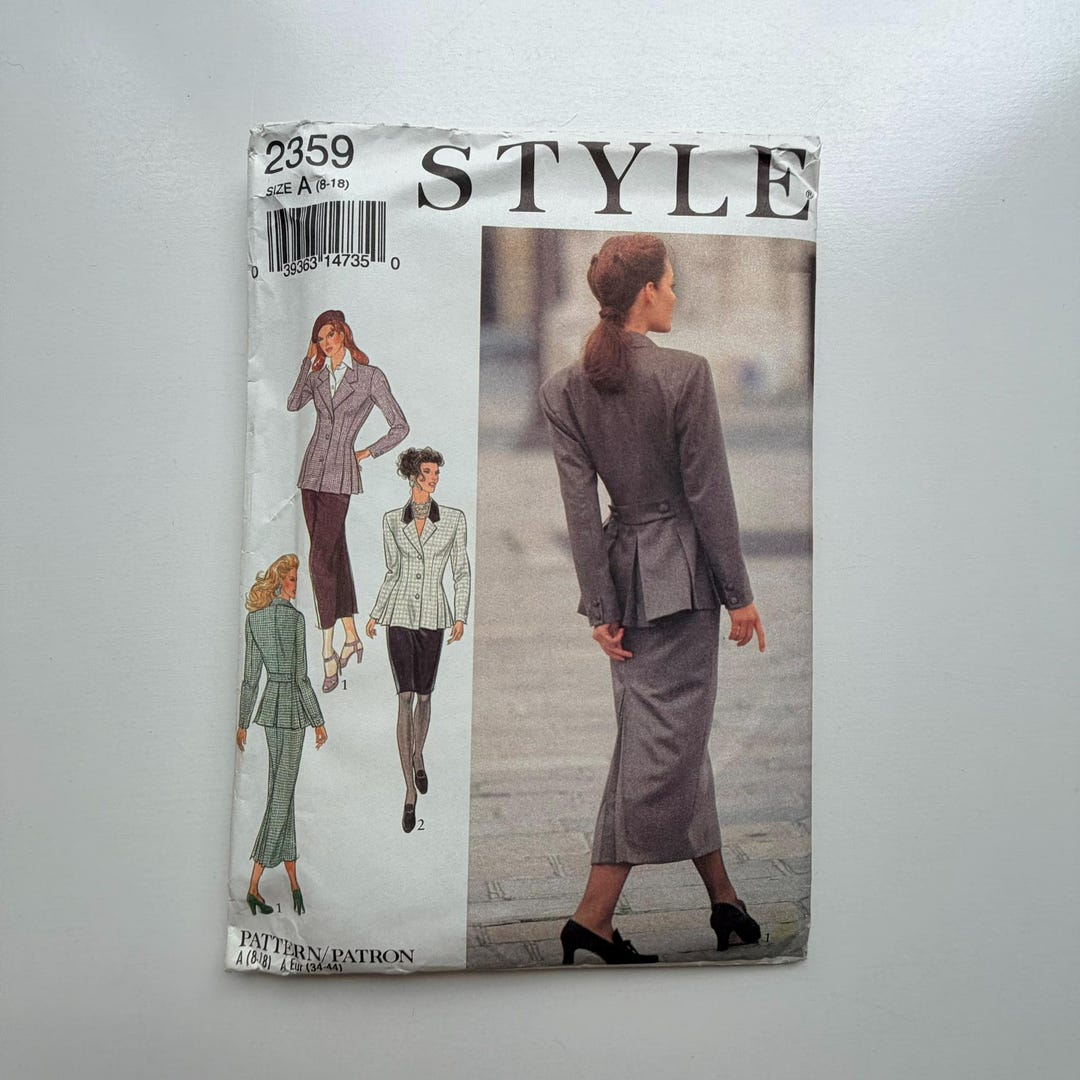 1993 Style 2359 Sewing Pattern – Misses’ Jacket and Skirt (sizes 8–18 ...
