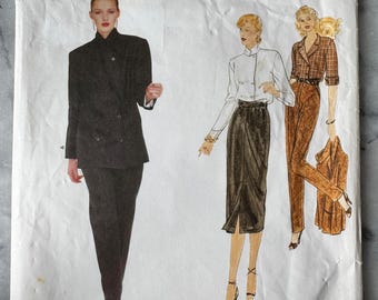 1987 Vintage Vogue 2271 – Calvin Klein – Misses’ Jacket, Pants, Skirt and Blouse – Size 12 – CUT AND COMPLETE