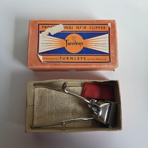 1950-talets Turnleys professionell manuell hårklippare - 15 cm (5,9 tum) - Tillverkad i Tyskland