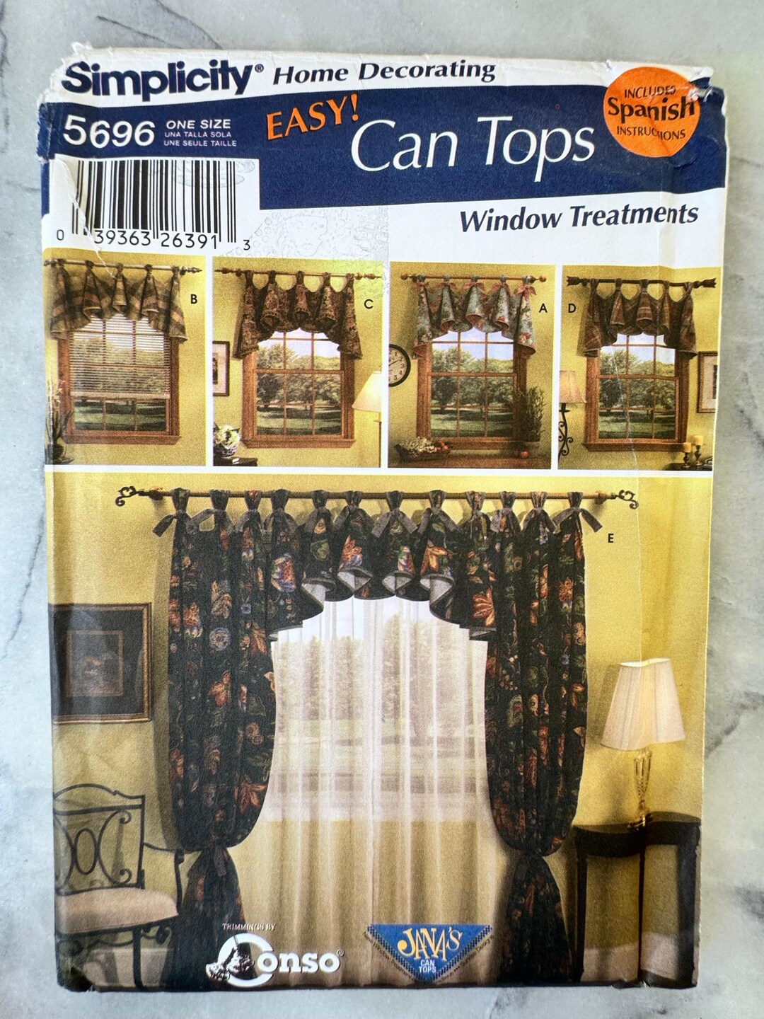 2004 Simplicity 5696 Sewing Pattern – Window Treatments & Valance ...