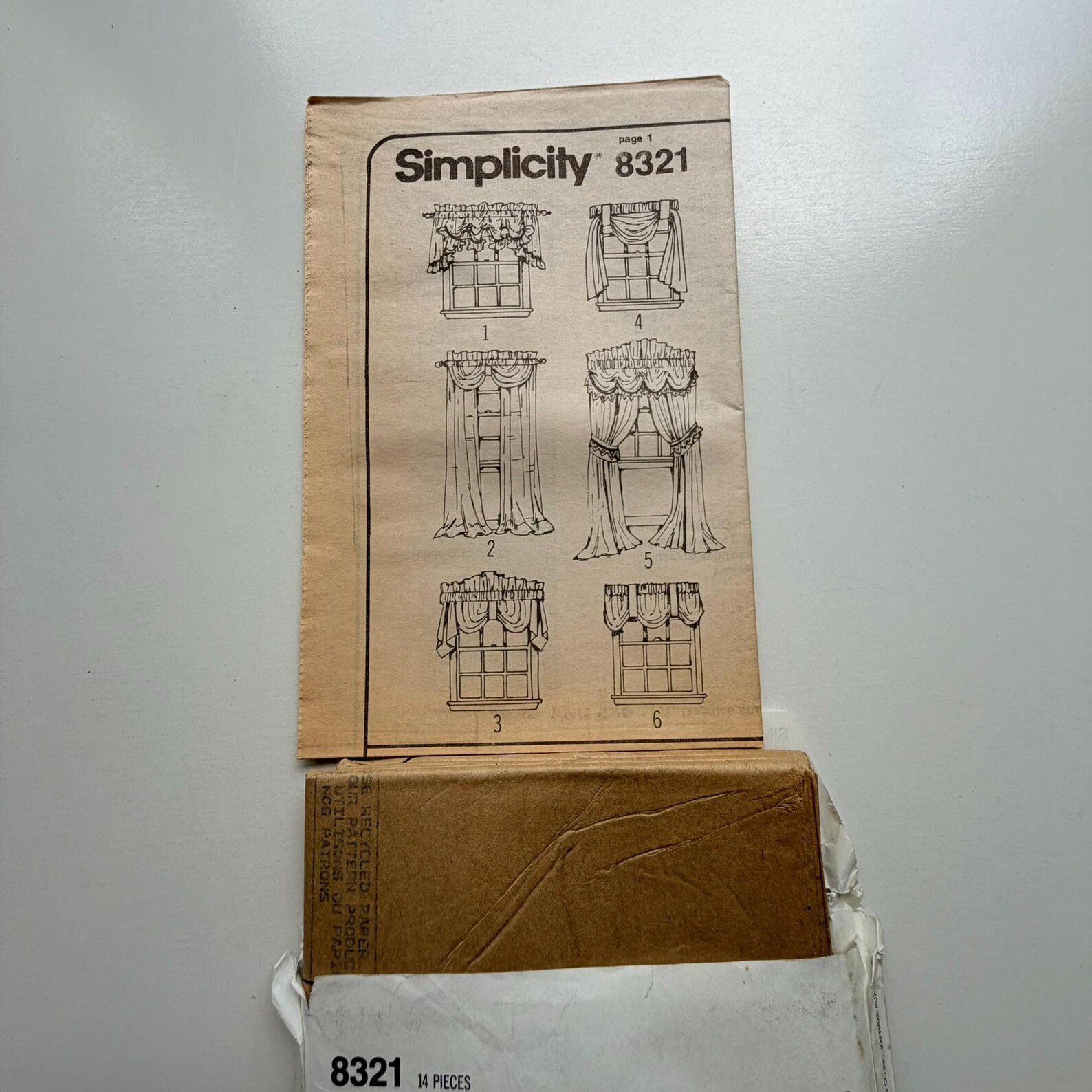 Simplicity Pattern 9423 1993 Simplicity 8321 Sewing Pattern – Jiffy 6 Pack Window Valances and ...