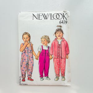 1990s New Look 6439 Sewing Pattern - Toddlers Jacket & Dungarees (Sizes 1-2-3-4 Years) - Uncut and Factory Folded