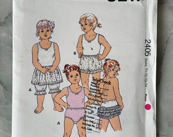 1996 KWIK•SEW 2405 Sewing Pattern – Toddler Camisole, Panties, Bloomers & Slip (Sizes T1–T4) – Uncut and Factory Folded