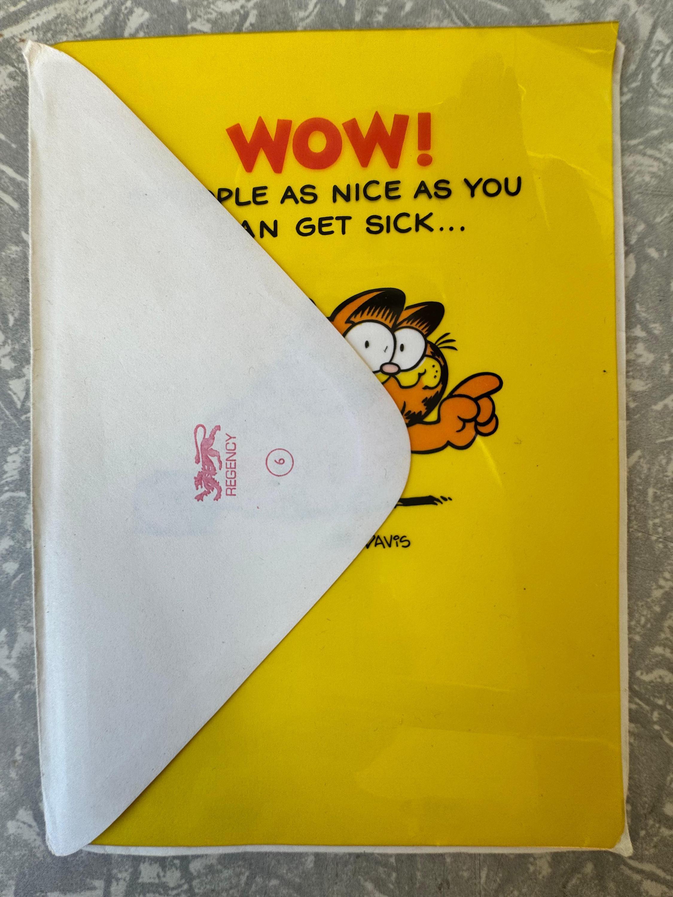 1978 Vintage Garfield Get Well Soon Greeting Card - 13.5 × 19 Cm