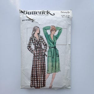 1970s Butterick 5165 Sewing Pattern – Women's Long & Short Dressing Gown Robe – Size 14 – Cut and Complete