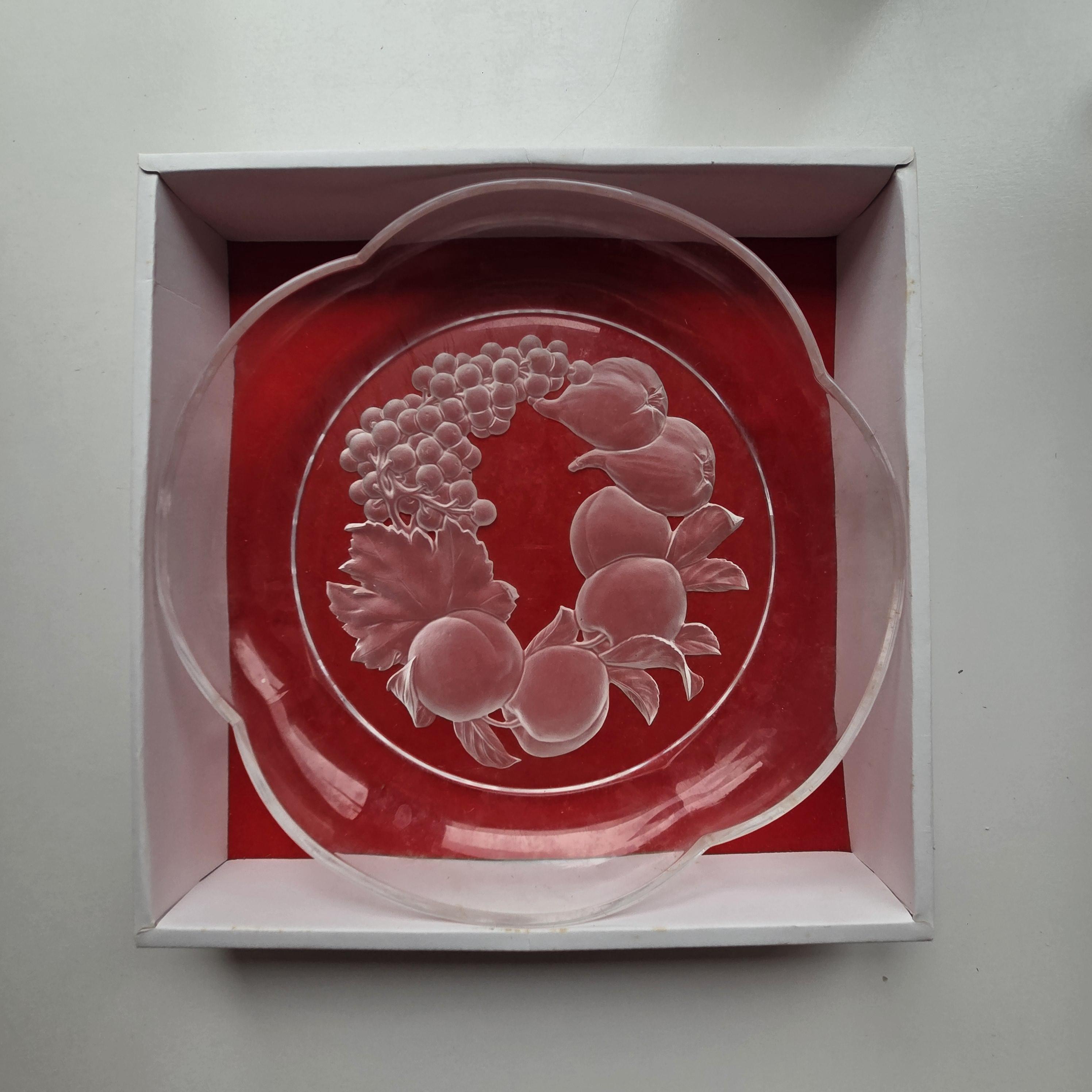 Vintage Hoya Crystal Art Engraving Series Fruit Platter 33 Cm (13