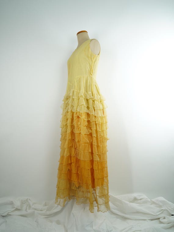 yellow ruffle formal dress 1950s Tiered Tulle Party Butter Yellow Dress Size AU 8 / US 4 / EU 36 LAUNCH 5/25/23