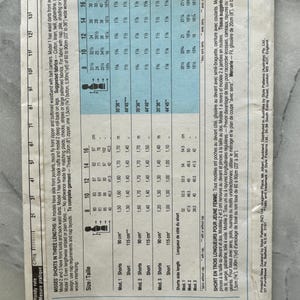 May include: A vintage sewing pattern for misses' shorts in three lengths, featuring side front pockets, mock fly front zipper, and buttoned waistband. Includes fabric requirements and size charts in inches and centimeters.