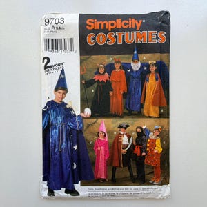 1995 Simplicity 9703 Wykrój do szycia – Stroje dziecięce (rozmiary A, S, M, L) – nierozcięte i złożone fabrycznie