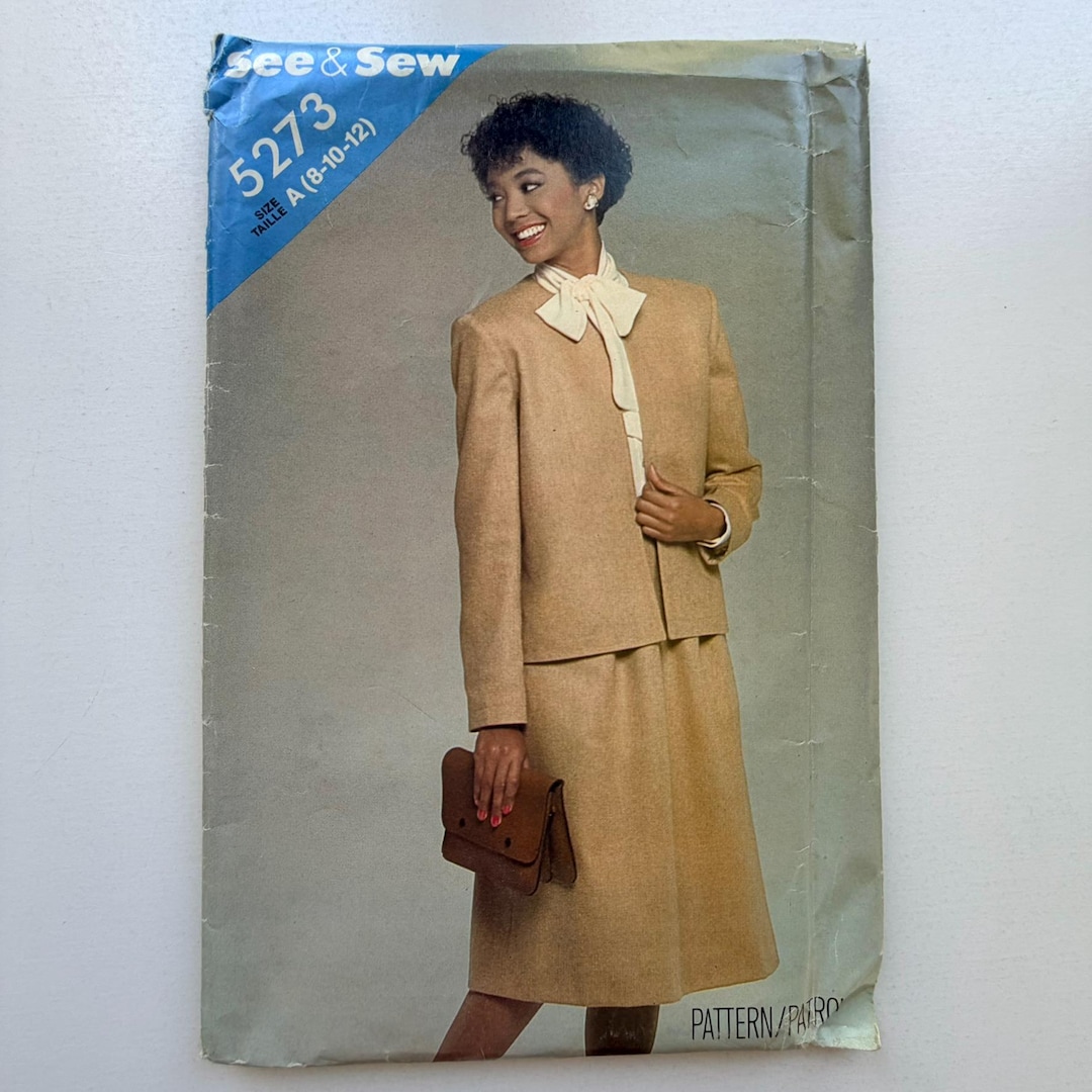 1980s Butterick 5273 See & Sew Sewing Pattern – Misses Jacket and Skirt ...