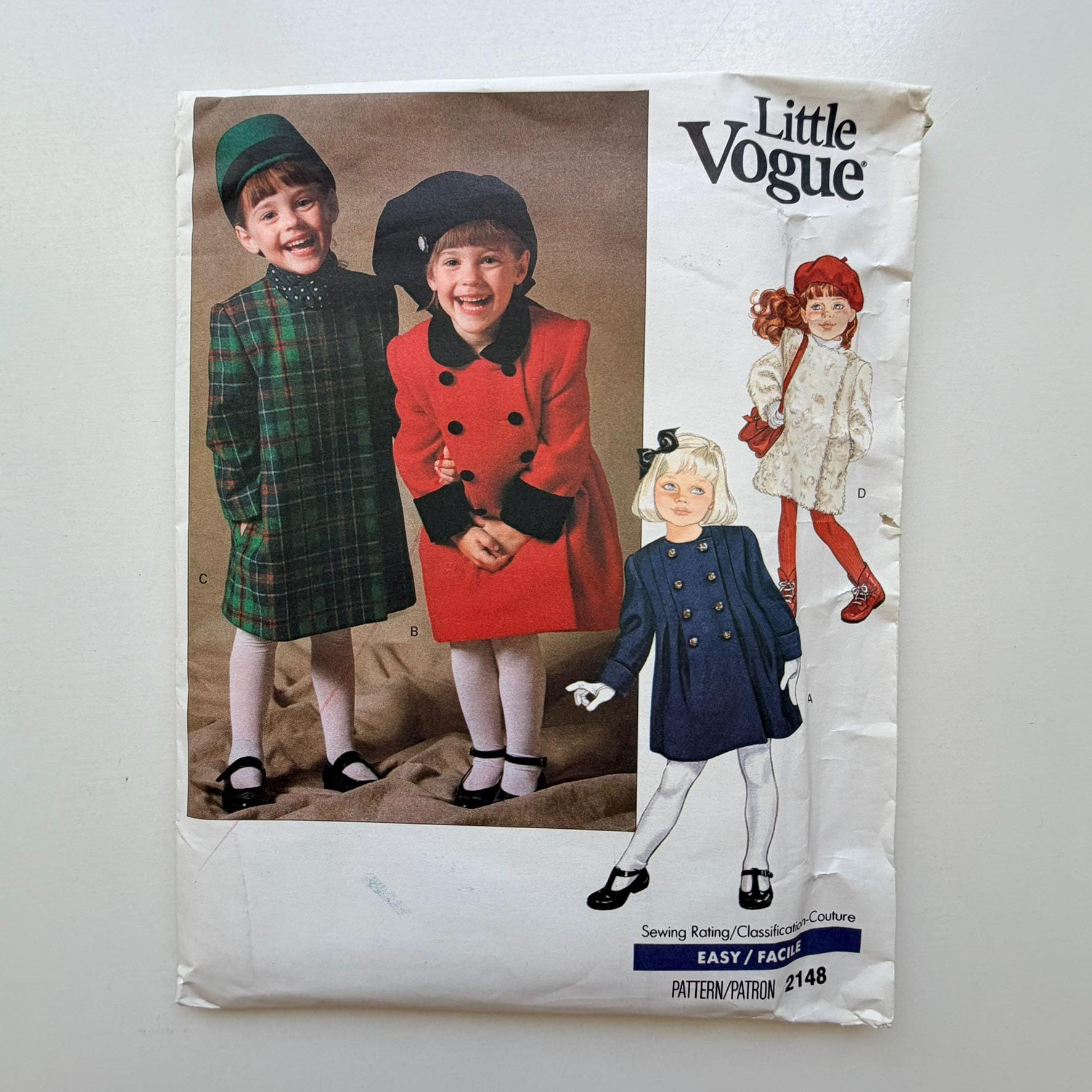 1988 Little Vogue 2148 Sewing Pattern – Children’s Coat (size 6X ...