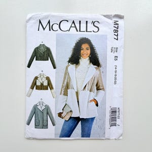 2018 McCall's M7877 - Misses Jackets and Coat Variations - Sizes 14-16-18-20-22 - Uncut and Factory Folded