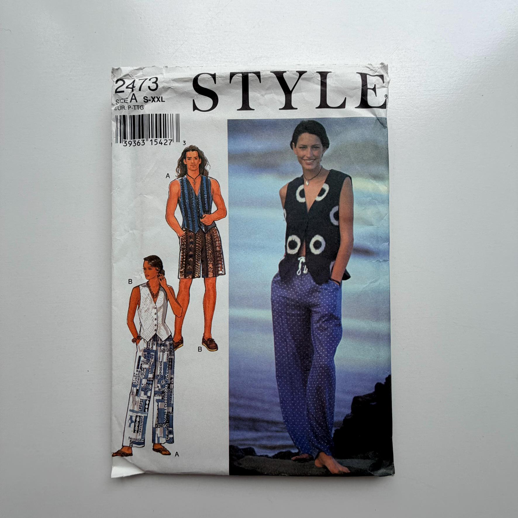 1995 Style 2473 Sewing Pattern – Vest and Pants or Shorts (sizes S–XXL ...