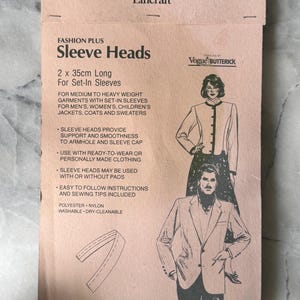 Cabezales de manga Lincraft vintage - 2 x 35 cm, poliéster-nylon blanco para mangas montadas - Nuevos en su embalaje original - Hechos en Australia