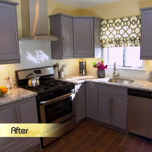 HGTV House Hunters Renovation | Flat Roman Shade Window Treatment in Geometric  Print