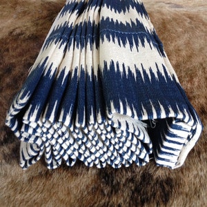 Flat Custom Roman Shade Window Treatment | Modern Zig Zag | Continuous Cord Loop
