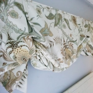 Faux Roman Shade Valance Custom Window Treatment | London Style | Double Swag | Designer Quality