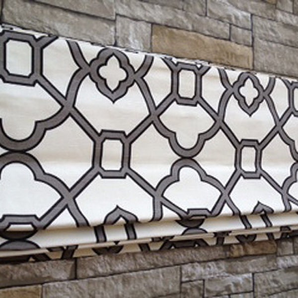 HGTV House Hunters Renovation | Flat Roman Shade Window Treatment in Geometric  Print | Custom Design