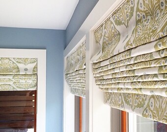 Custom Flat Roman Shade Window Treatment | Girls Bedroom | Galbraith & Paul Fabric