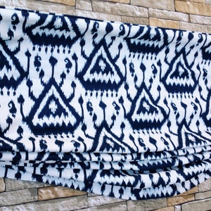 Relaxed Roman Shade Window Treatment | Schumacher Ikat Fabric | Designer Quality