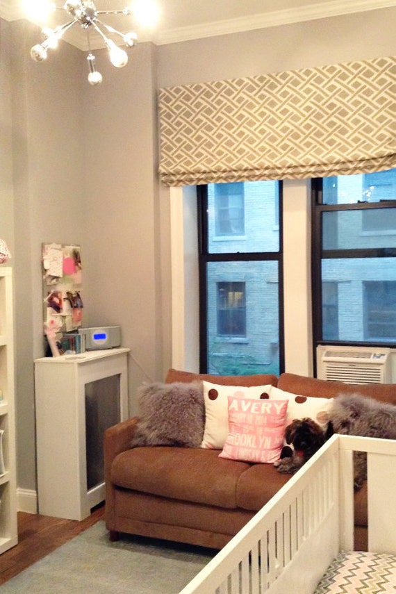 Flat Roman Shade Window Treatment Custom Made for Nursery Etsy