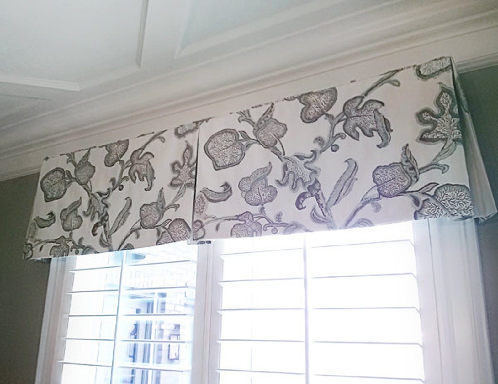 Custom Valance Window Treatment Box Pleat Style Designer Etsy