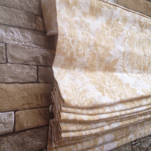 Flat Roman Shade Window Treatment | Custom Made in Covington Downton Fabric | Designer Quality