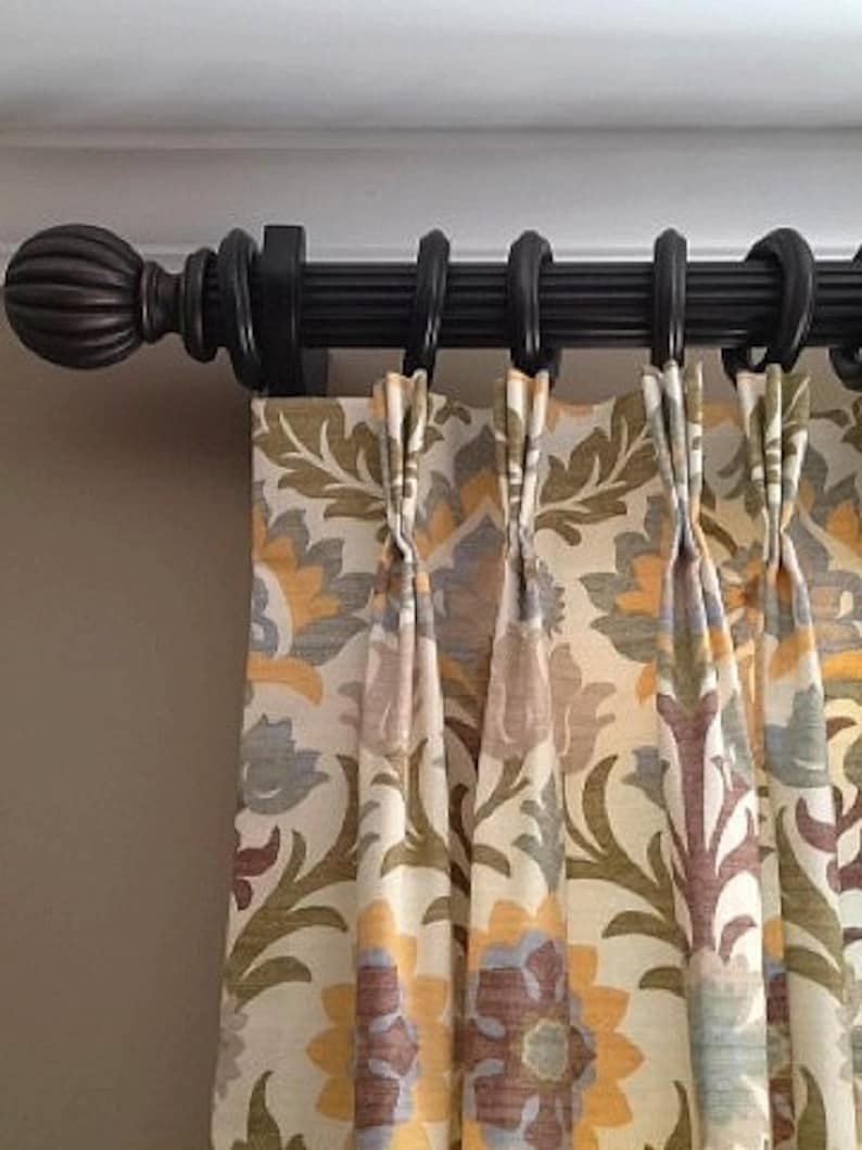 Custom Drapes Pinch Pleat Panels Beautiful Damask Fabric Etsy