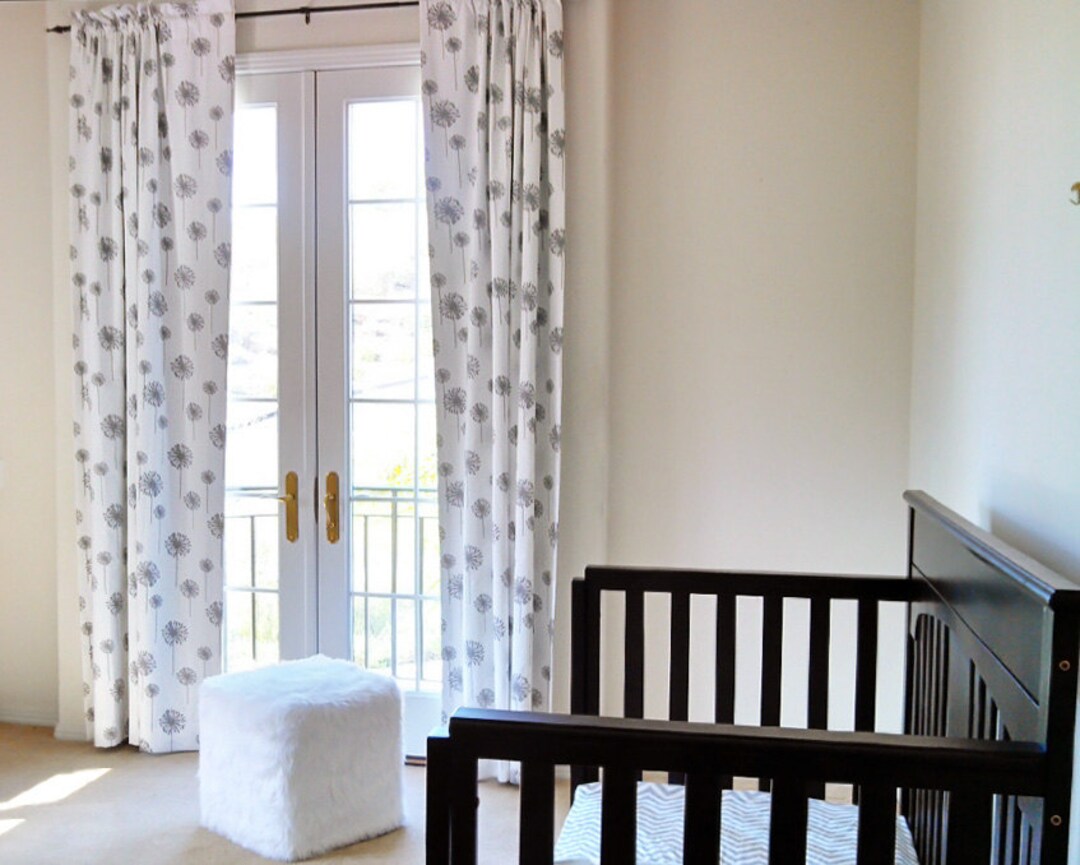 Draper Panels and Flat Roman Shade Window Treatment for Nursery Designer Quality Etsy