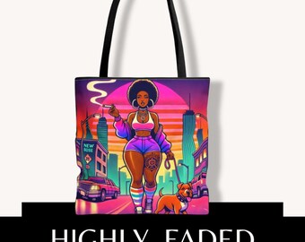 Stor tygväska för High Society 2 | Toteväska för Stoner Girl | Estetisk shoppingväska 420 | Present till cannabisälskare | Söt bärväska för marijuanaflicka