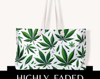High Tide Weekendväska | Resväska med cannabisblad | Strandväska med marijuanatryck | 420 Resväska | Marijuana Övernattningsväska | Semesterväska