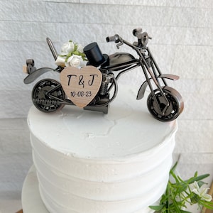 Farmhouse motorcycle Wedding Cake Topper /  Barn Wedding Cake Topper / Country Wedding Cake Topper / Motorcycle cake topper / Rustic Cake