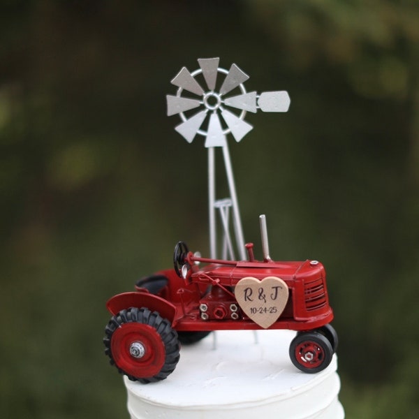 Tractor Wedding / Farmhouse Wedding Cake Topper /  Barn Wedding Cake Topper / Country Wedding Cake Topper / Farm cake topper / Rustic Cake