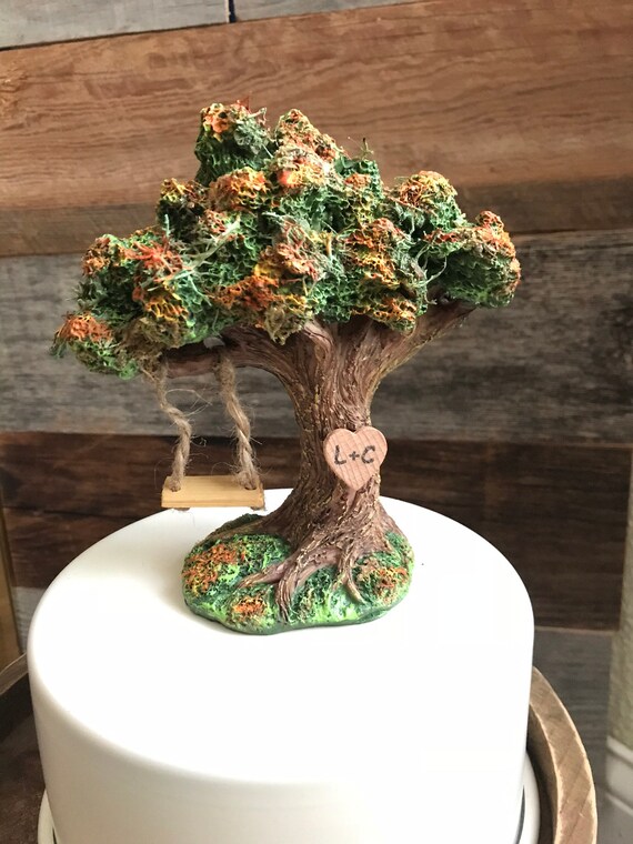 Fall Tree Initial Wedding Cake Toppers Autumn Wedding Cake Etsy