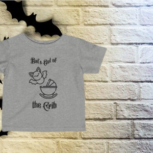 Cute Baby Bat T-Shirt, Bat&#39;s Out of the Crib, Gothic Baby T-Shirt, Halloween T-Shirt Baby, Spooky Baby T-Shirt