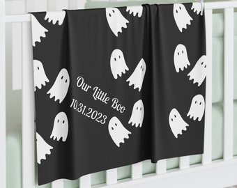 Personalized Goth Baby Swaddle Blanket, Gothic Nursery Decor