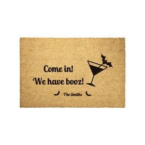 Halloween Doormat Personalized, We Have Booz, Spooky Season, Halloween Party Decor, Halloween Aesthetic, Gothic Home Decor, Gifts for Goths