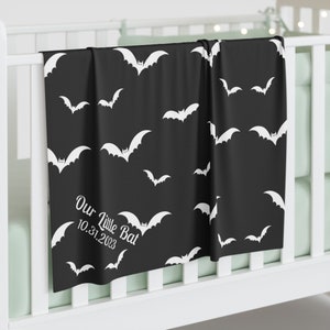 Personalized Goth Baby Swaddle Blanket, Gothic Baby, Bat Blanket, Gothic Baby Blanket, Goth Baby, New Baby, Goth Baby Gift, Gothic Nursery
