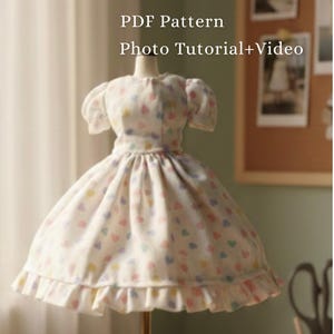Blythe Doll Dress Pattern PDF | 1/6 Doll Clothes Sewing Pattern | One-Piece Dress Tutorial with Photo Guide & Video